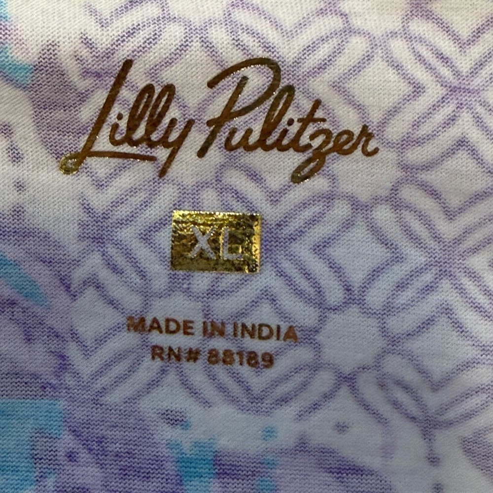 Lilly Pulitzer The Cody Mini Dress Purple Floral Print 100% Cotton NWT XL - Picture 9 of 13